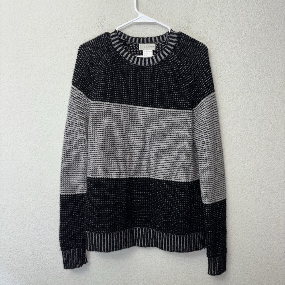 Neiman Marcus Luxury Fiber Sweater Wool Yak Cashmere Women's Size Medium M Black